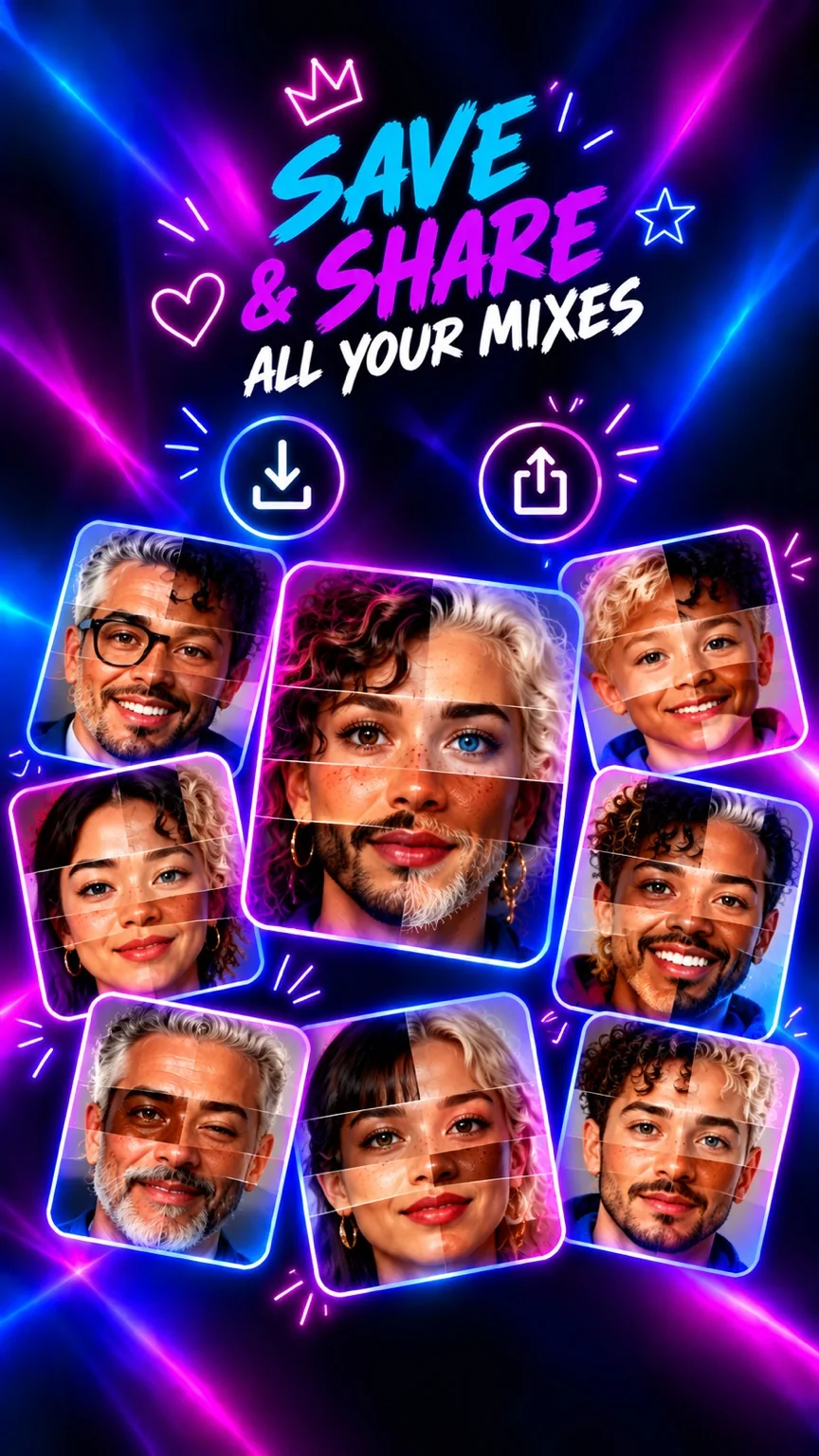 Examples of funny face-mix compositions